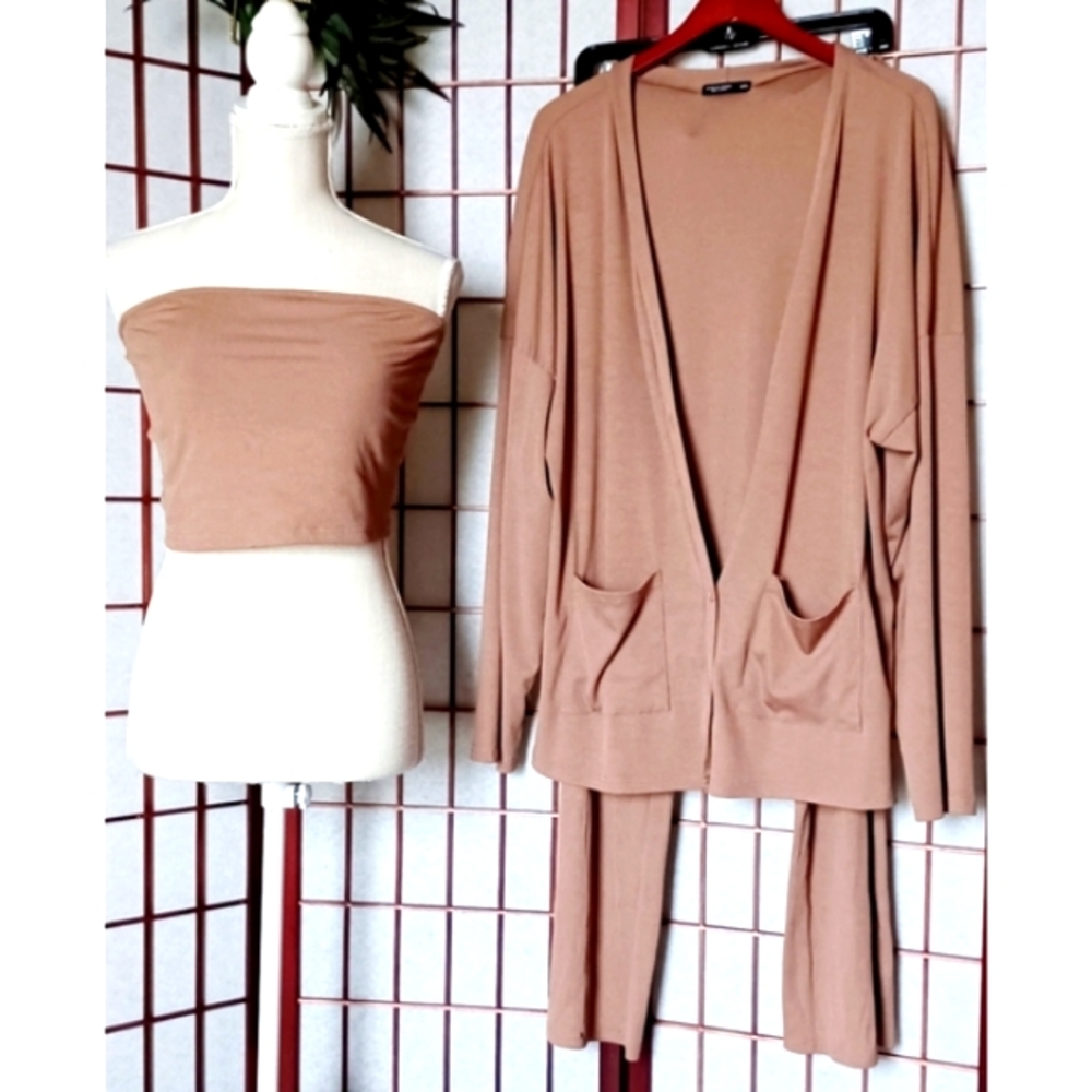 Shein Curve Plus Size Ribbed Open Edit 3-Piece So… - image 4